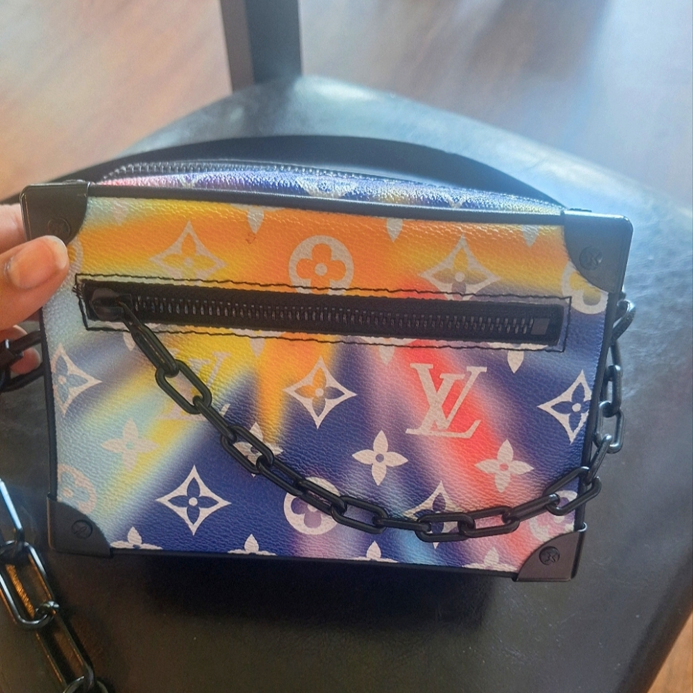 Louis Vuitton Blue and Pink Mini Bag with Monogram